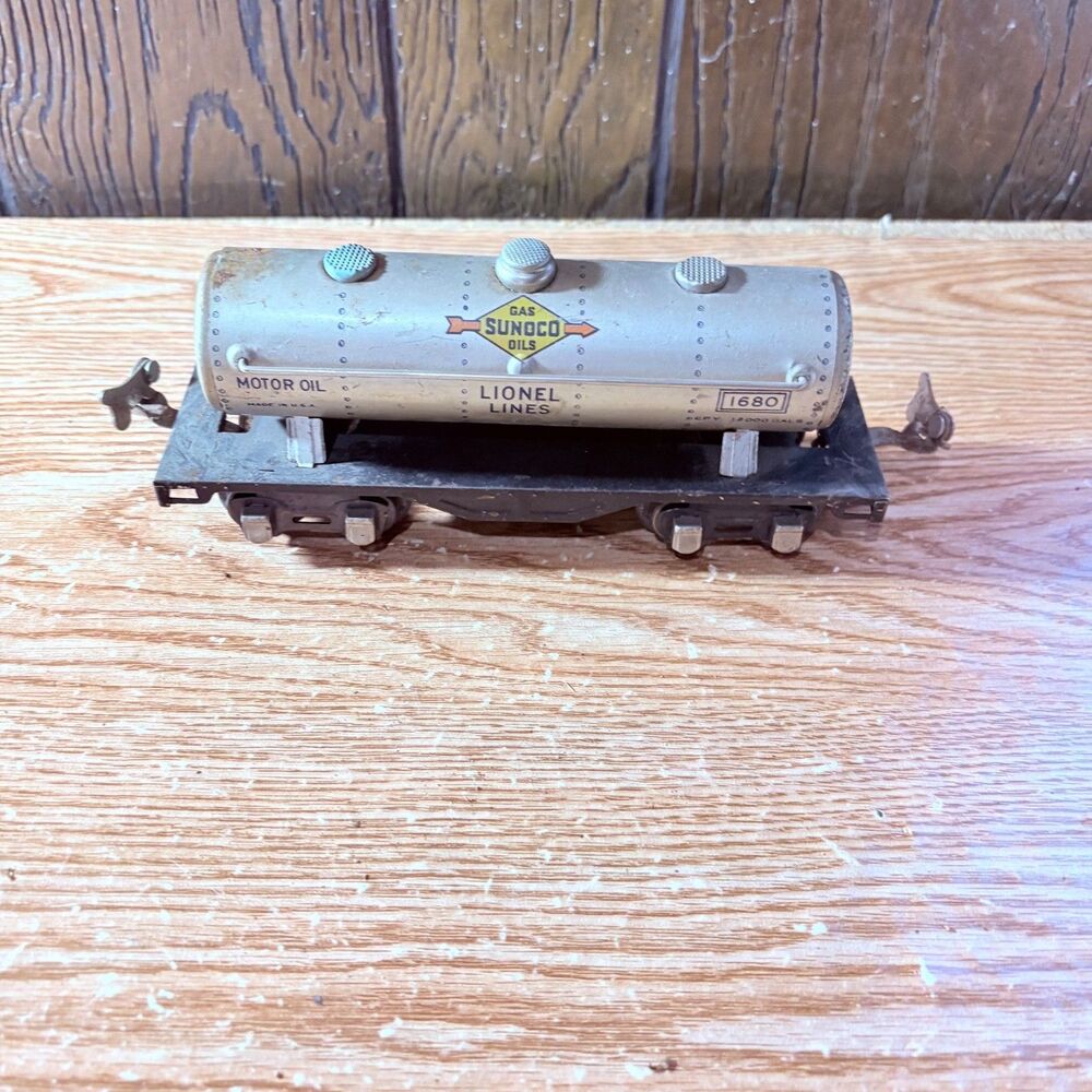 Lionel Rr Lines 1680 O Gauge Gas Sunoco Oils Motor Oil Tin Tanker